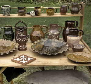 Historically accurate pottery on display