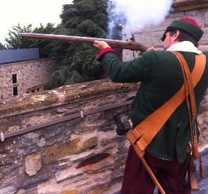 Firing from the castle roof